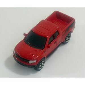 MAISTO RED FORD F-150 RAPTOR PICKUP TRUCK - 1/64 SCALE DIECAST CAR